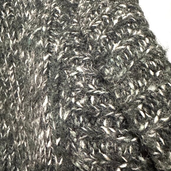 Merona Black with Gary & White Speckled Cable Knit Sleeveless Cardi, Size XL - Picture 11 of 16